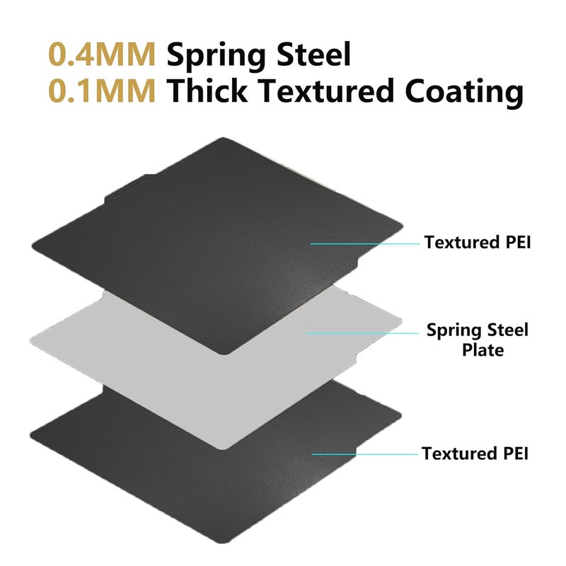 Sifrothy Bambu PEI Build Plate for Bambu Lab X1/X1C/X1E/P1P/P1S/A1, Flexible Spring Steel Sheet Removable PEI Sheet for 3D Printers Platform 257x257mm - Image 2